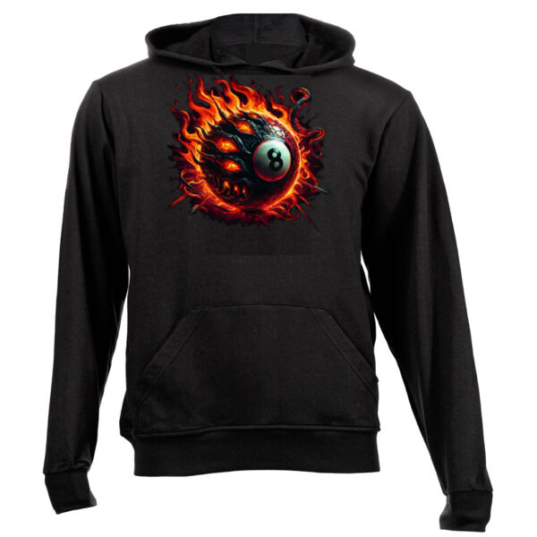8 Ball Flames Cool T-shirt design - Junior Hoodie Thumbnail