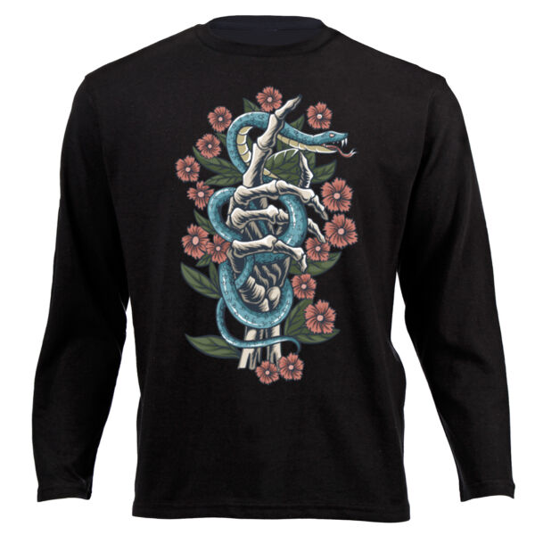 TATTOO DESIGN T-SHIRT WITH ROSES SNAKE AND SKELETON 01 Thumbnail