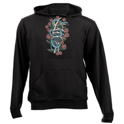 TATTOO DESIGN T-SHIRT WITH ROSES SNAKE AND SKELETON 01 Thumbnail