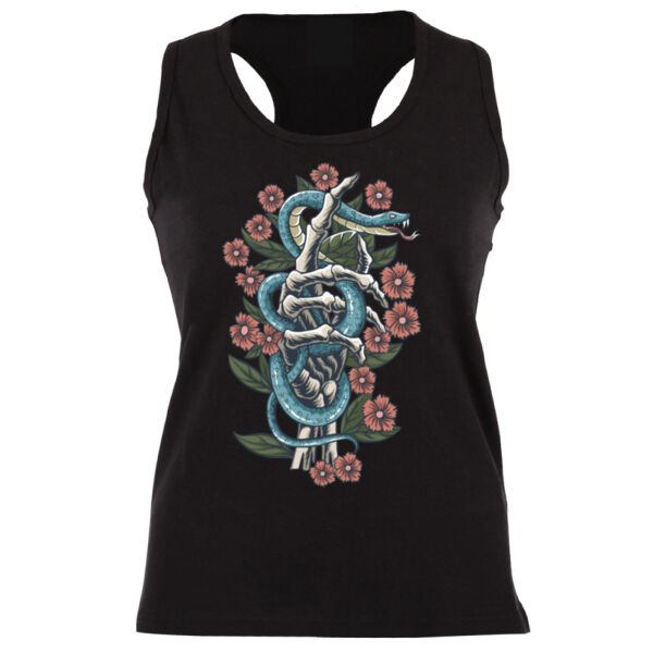 TATTOO DESIGN T-SHIRT WITH ROSES SNAKE AND SKELETON 01 Thumbnail